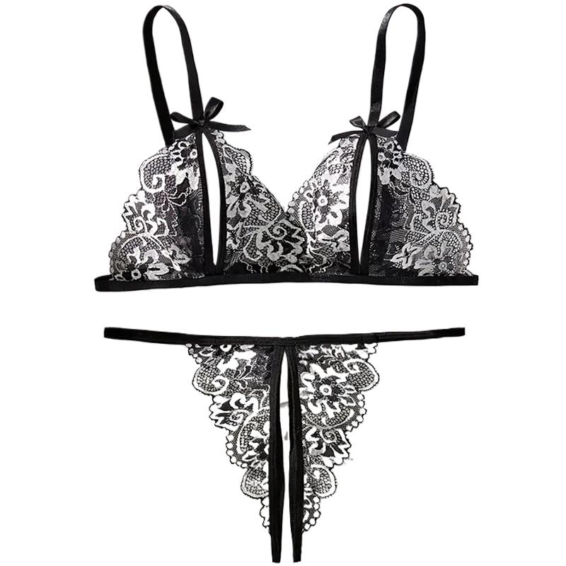 Black Hot Crotchless Sexy Wome - Sheer Bra Lace 评论和价格