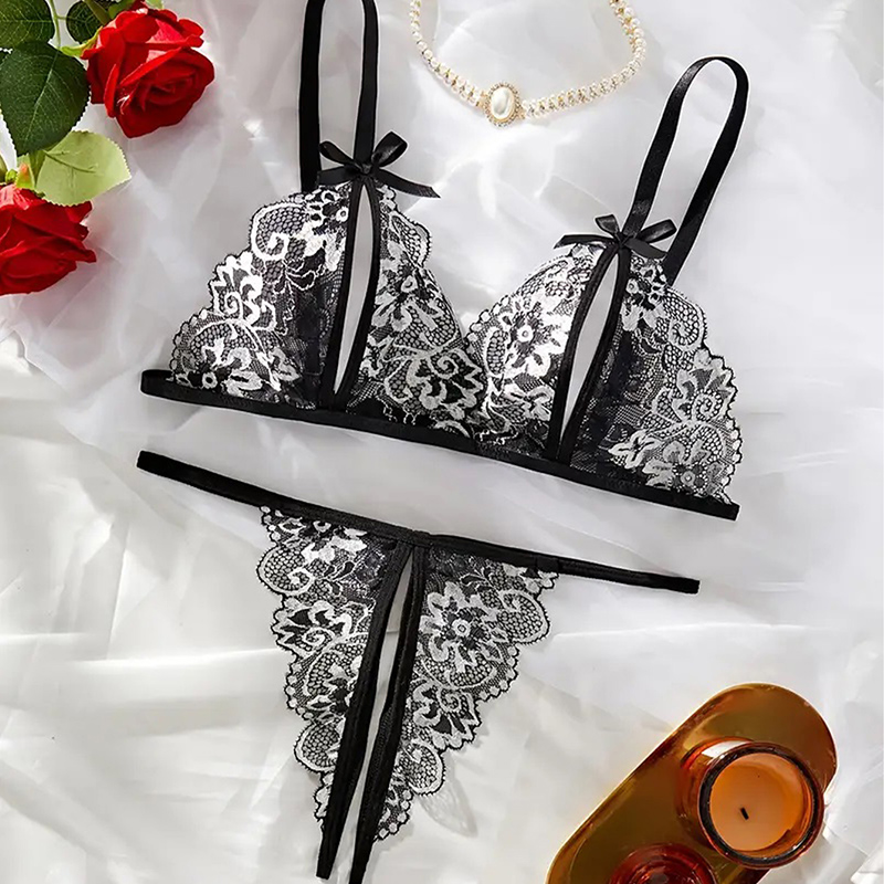 Black Hot Crotchless Sexy Wome - Sheer Bra Lace 评论和价格