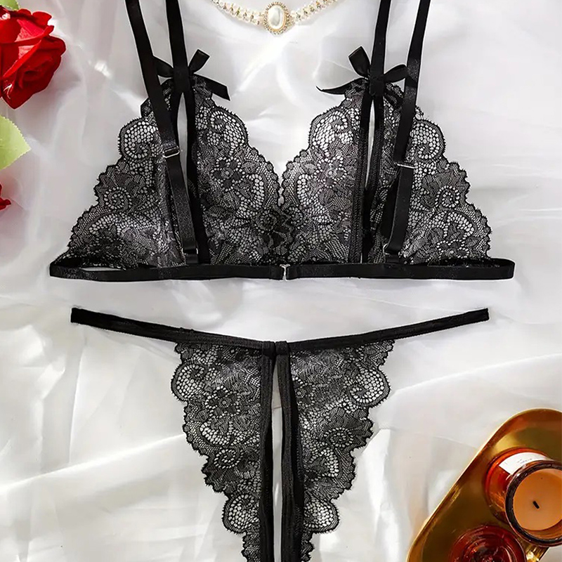 Black Hot Crotchless Sexy Wome - Sheer Bra Lace 评论和价格
