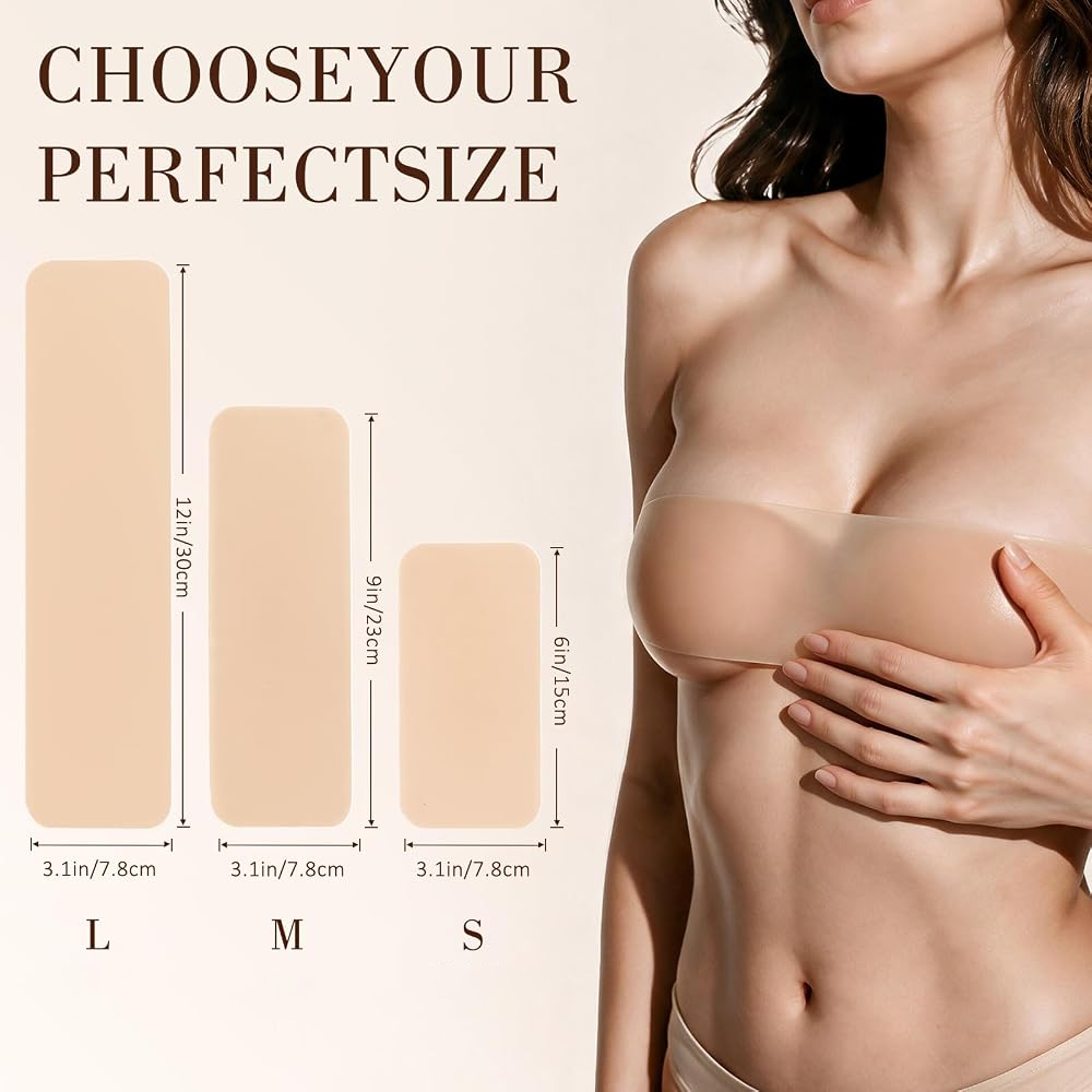 6Pcs Reusable Precut Silicone  - Strapless Bra Adhesive 评论和价格
