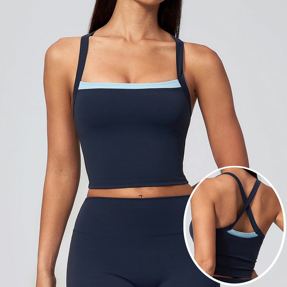 Women Criss Cross Back Yoga Ta - Plunge Bra Push Up 评论和价格