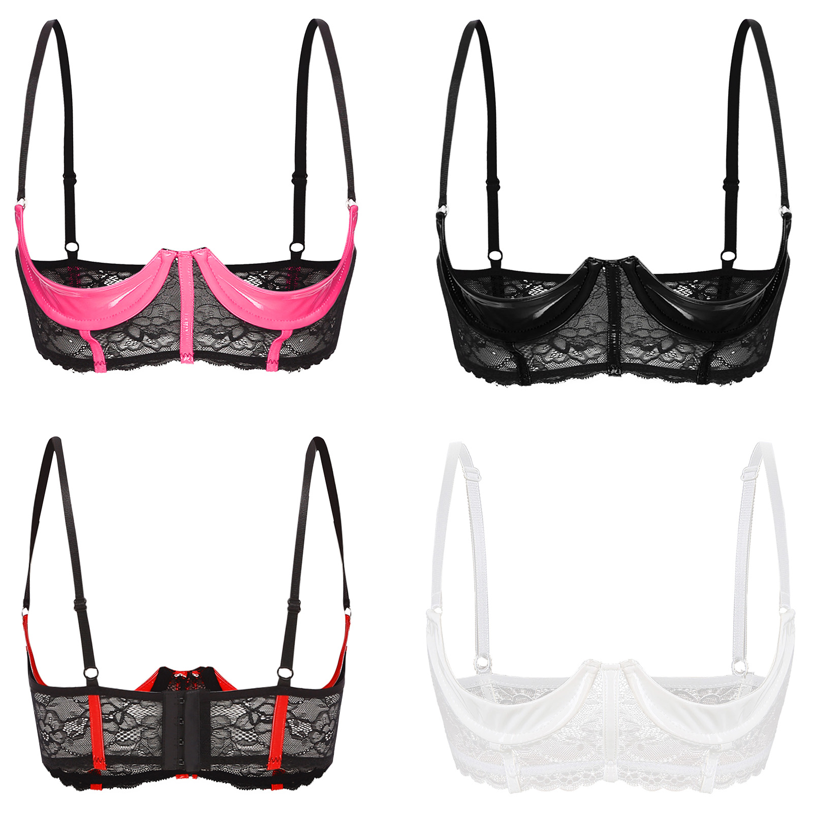 Womens Open Cup Bra Tops Sexy  - Underwire Bra Padded 评论和价格