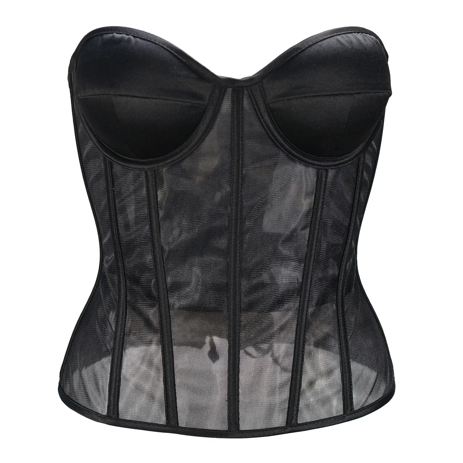 Abdominal Corset Double Layer  - Sheer Mesh Bra 评论和价格
