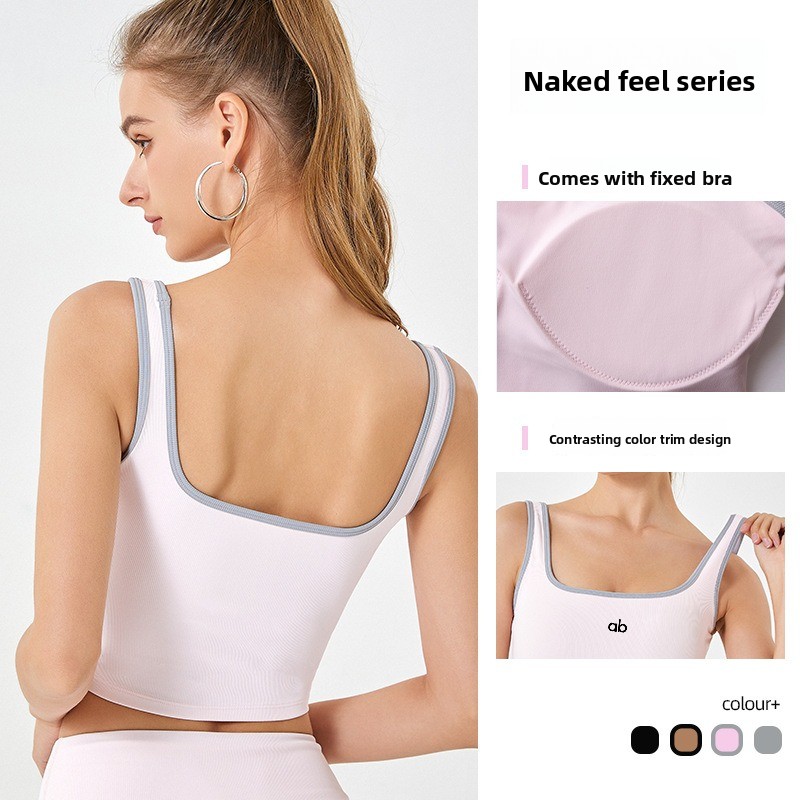 Women Summer Ribbed Yoga Tank  - Underwire Bra Padded 评论和价格